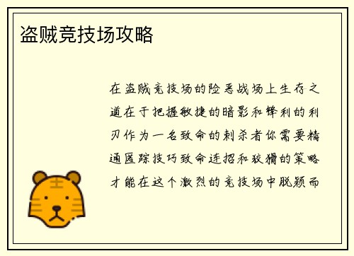 盗贼竞技场攻略